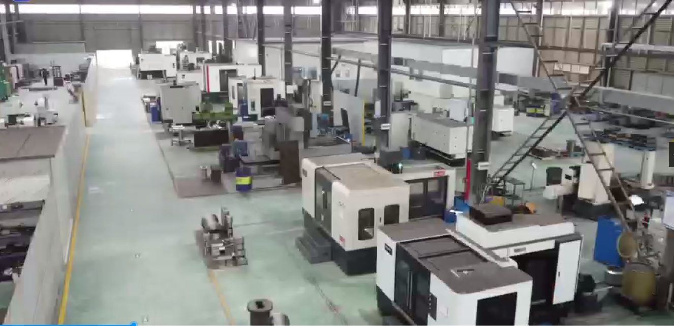 Wide view of the CNC machining workshop floor