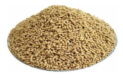 Extruded animal feed pellets from a twin-screw feed extruder